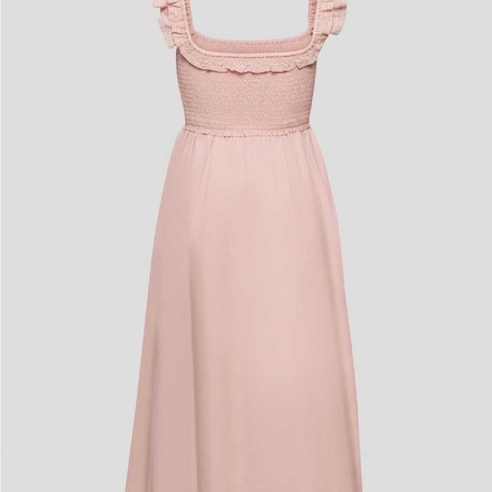 Aritzia Pink Smocked Maxi Dress